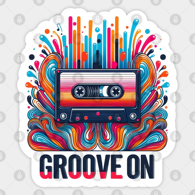Retro Groove: The Classic Mixtape Sticker by MakerMind8.2